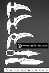 Karambit knife, hook blade, sickle blade, double edged, tactical, combat, counterterrorism knives by Jay Fisher