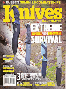 Knives Illustrated Magazine featuring article on Jay Fisher, page 76
