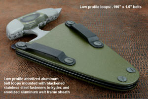 "Guardian" Push/punch dagger with belt loops on kydex sheath