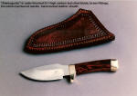 Custom Handmade Knife: Almagordo, Stainless Steel, Cocobolo, Brass, Hand-Tooled Fine Leather
