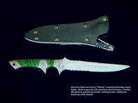 Custom etched US Army Special Forces "Patriot" knife blade recognizing service and sacrifice and mission