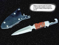 Example of milling for tongue and groove sliding mechanism in locking hookblade of "Kid" dagger