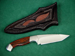 "Alegre" reverse side detail. Note rayskin inlays and tooling on back of sheath
