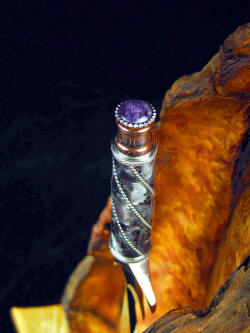 "Amethystine" dagger, handle detail. Handle is made up of 40 individual pieces