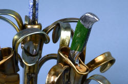 "Antheia" California Nephrite Jade/Black Jade gemstone handle of paring knife is chef's set knife sculpture