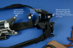 "Arctica" individual item details, descriptions: Locking sheath, UBLX details, Sternum harness plus