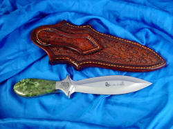 "Cassini" dagger, reverse side view. Note full tooling on rear of sheath and on belt loop
