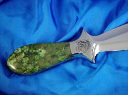 "Cassini" reverse side handle detail. Jade is all natural color. 