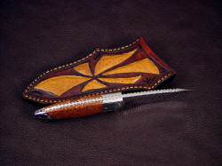 "Chama" spine edgework, filework detail. Pattern is bold and distinctive in the fully tapered and stout knife tang