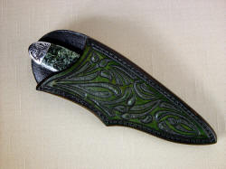"Deneb" sheathed view. Sheath is a work of individual art, made of extremely durable and beautiful materials and color