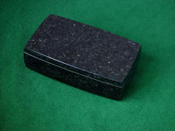 Case for "Gemini" liner lock folding knife in Black Galaxy Granite from India, a gabbric anorthosite