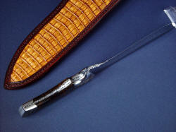 "Golden Eagle" inside handle tang view. All surfaces are radiused and smooth, clean and finished.