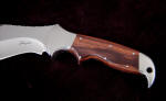 Kingwood hardwood knife handle on "Hooded Warrior" 