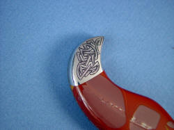 "Izanagi" obverse side rear bolster engraving detal. Engraving is endless line, shaded and detailed.
