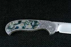 "Izar" linerlock folding knife, reverse side view. All stainless steel body, frame and parts are highly corrosion resistant.