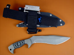 "Kneph" reverse side view. Sheath is complete with many accessories, critical and convenient