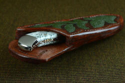 "Menkar" sheath mouth view. Sheath is very thick and strong, tough and durable, protecting the knife and wearer