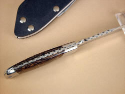 "PJLT" spine edgework, filework detail. Spine is fully tapered, bolsters are dovetailed for absolute solidity of handle 