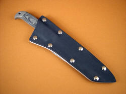 "PJLT" USAF Pararescue tactical knife, sheathed view
