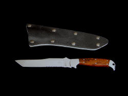 "PJLT" obverse side view. A classic knife with simple and exotic handle material