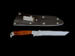 "PJLT" reverse side view. Tough components, proven design, clean execution, reliable wear options in this fine handmade knife