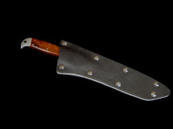 "PJLT" sheathed view. Tension fit sheath is light and simple, in double thickness kydex, aluminum, and nickel plated steel