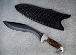 Ziricote exotic hardwood khukri knife handle with stainless steel