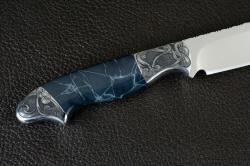 "Regulus" reverse side handle view. Handle is suited to three finger grip, with small finger at rear bolster
