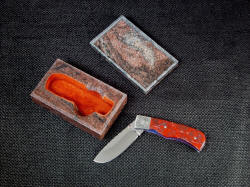 "Sadr"  linerlock folding knife and granite case