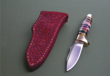 Jay Fisher's "Sandia" pattern knife, Circa 1985-1990, with sheath front