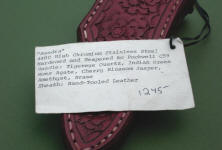 Jay Fisher's "Sandia" pattern knife, Circa 1985-1990, falsified business card back