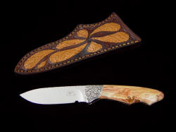 "Thuban" obverse side view. Small, handy knife is deeply hollow ground for keen edge and longevity