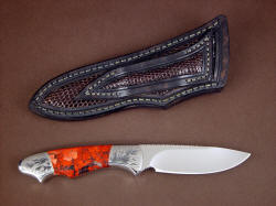 "Thuban" reverse side view. Lizard skin inlays are on the sheath back as well as the front, and even in the belt loop