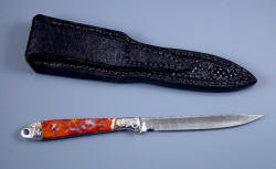"Trophy" reverse side view. Sheath back has folded belt loop, suitable for a small knife
