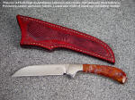 "Falcon" fine sheepsfoot style ATS-34 stainless steel blade, gemstone handle