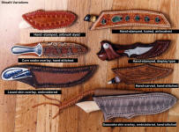 Wide variety of sheath finish and type, sheath options for various knife configurations