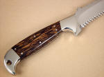 Black Palm Hardwood mounted on PJLT tactical combat knife with stainless steel fittings
