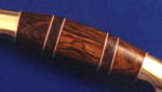 Knife Handle of Bocote Hardwood, Chalcedony Gemstone