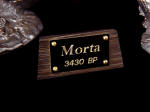 Bog Oak art knife nameplate stand is stable, another word for bog oak is Morta