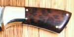 Snakewood exotic wood custom knife handle, brass