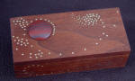 Walnut Hardwood Custom Knife Case, Jasper/Hematite gemstone